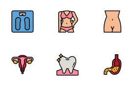 Body health icons set