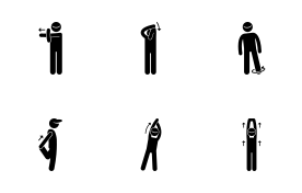 Body Stretching Exercise icon set