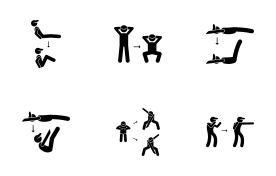 Body Workout and Fitness Training icon set