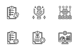 BPM Icons Set – Business Process Management Line Symbols