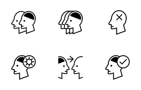 Brain icon set