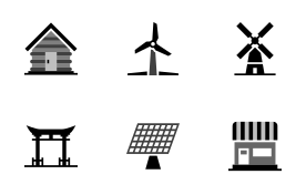 Buildings and Real Estates icon set