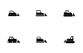 Bulldozer icon set