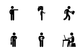 Business and Working People icon set