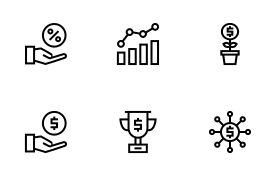 Business growth icon set
