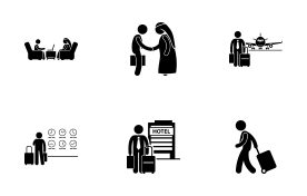 Business Trip icon set
