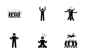 Celebration Poses and Gestures icon set