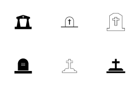 Cemetery icon set