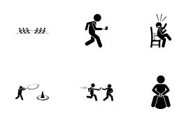 Children game sports icon set