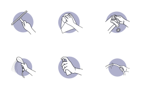Cleaning icon set