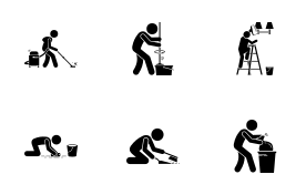 Cleaning the House icon set