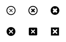 Close button icon set