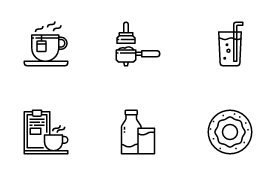 Coffee shop  icon set
