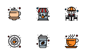 Coffee shop  icon set