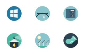 colorful flat web icons set