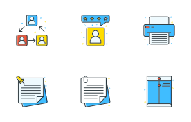 colorful job and business icon set