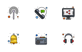 Communication and Media icon set