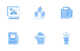 Competitive Strategy and Corporate Training icon set