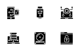 Computer Data Storage icon set