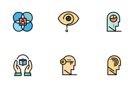 Concious Living and Personality Traits icon set
