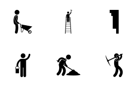 Construction Workers icon set
