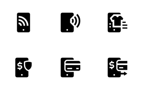 Contactless payment icon set