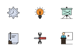 Corporate Development and Business Management icon set