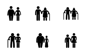 Couple Size Matching icon set