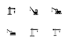 Crane icon set
