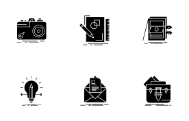 Creative Skills and Creative Process icon set