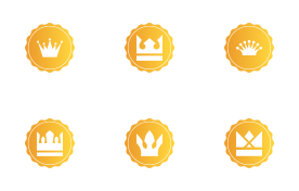 Crown Gold icons set