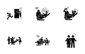 Dentist and Patient icon set