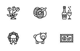 Easter Day icon set