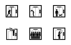 Elevator Lift icon set