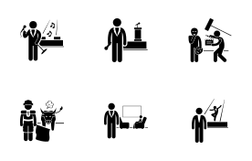 Entertainment Artist Jobs Occupations Careers icon set