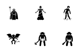 Evil Fantasy Characters from Medieval icon set