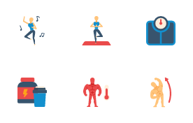 Exercise and Gym icon set