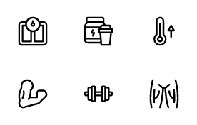 Exercise and Gym icon set