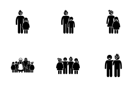 Family, Relatives and Relationships icon set