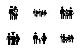 Family Generations Development Stages icon set