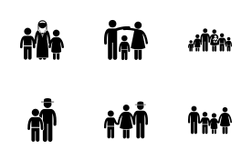 Family Size and Relationship icon set