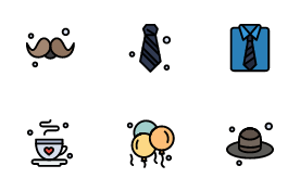Fathers Day icon set
