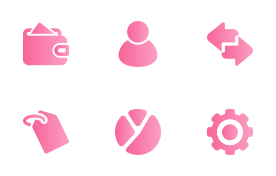 Finance business icon set (Pink)