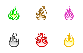 Fire flame icon set