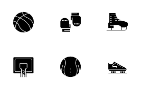 Fitness Recreation and Sports Equipment icon set