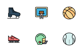 Fitness Recreation and Sports Equipment icon set