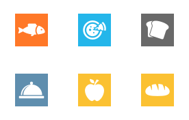 Flat food icon set