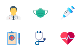 flat medical icons set