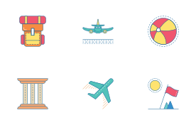Flat Travel Icons Set