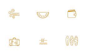 Downloadable 50 outlined summer icons